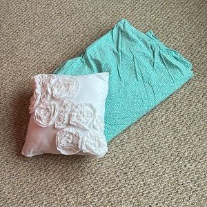 Pottery Barn Teen Dottie, turquoise, duvet, cover for twin bed